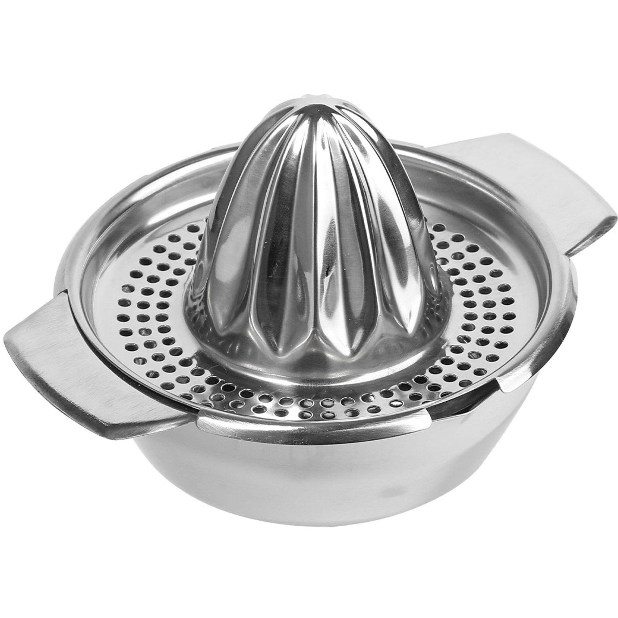 Essentials sitruspresser i rustfritt stål med innebygd oppsamlingsskål