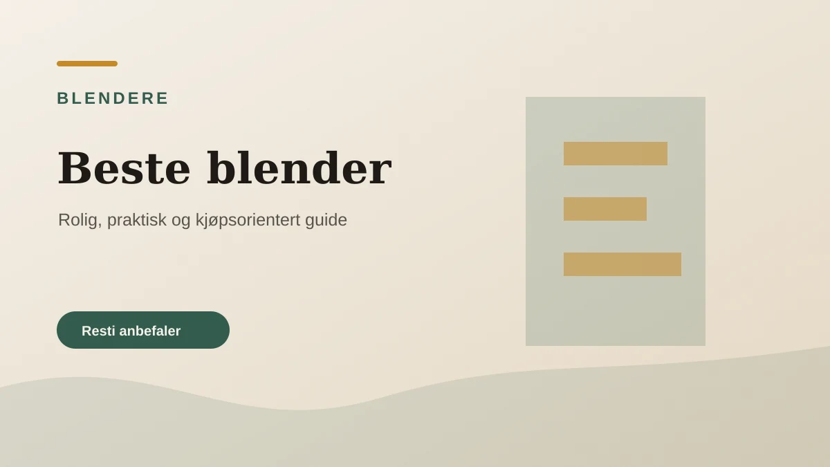Beste blender illustrert som blendere hos Kjøkkenmaskinvalg.no